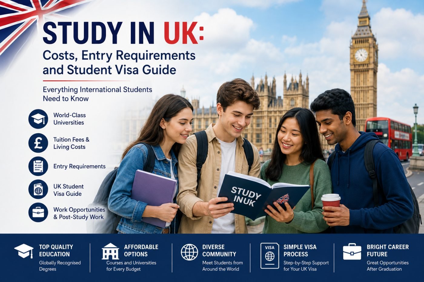 Study in UK: Costs, Entry Requirements and Student Visa Guide for International Students